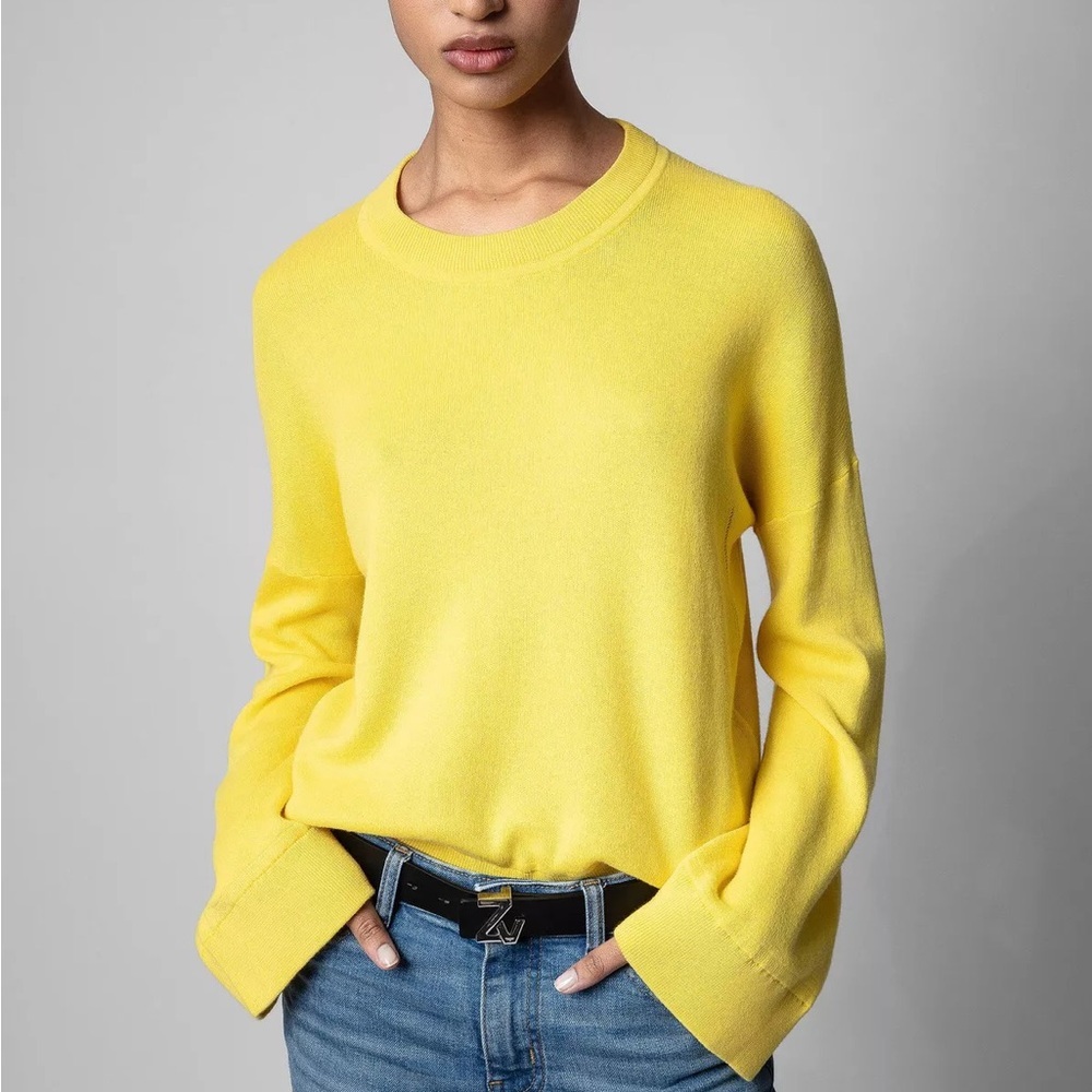 Zadig & Voltaire Livia Co Smoo Yellow Sweater